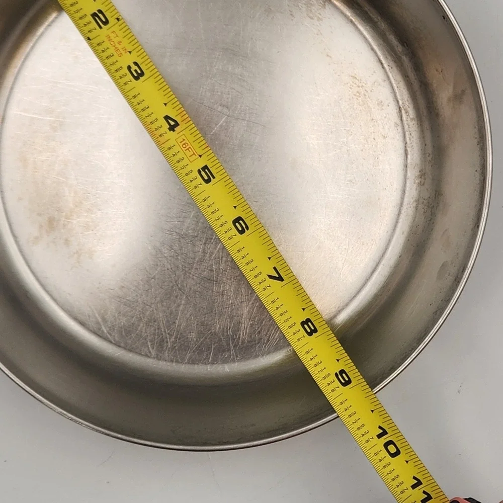 Vintage Revere Ware 9 Inch Skillet Copper Bottom Stainless Clinton IL USA - 1988